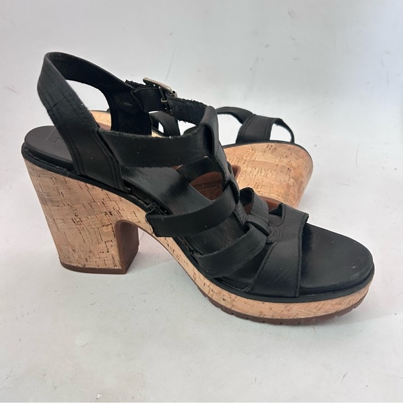 Timberland Roslyn Black Leather Chunky Plataform Strappy Sandals Sz 7.5 Y2k - Picture 9 of 10
